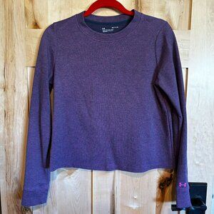 UA Under Armour Loose Pullover Sweatshirt S Small Purple Blue Marled